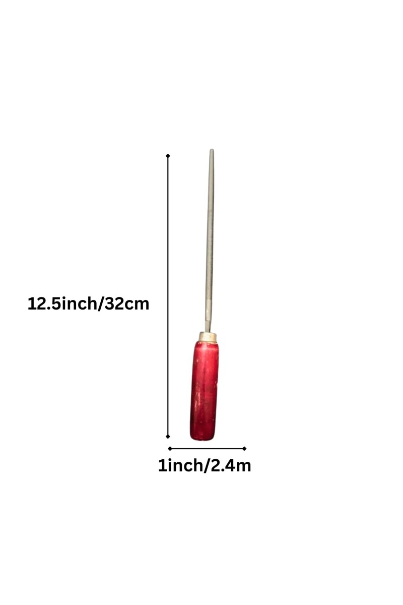 Round File with Wooden Handle | Heavy Duty Steel Metal Filing Tool for Wood, Metal & DIY Work | Comfortable Grip Hand File for Workshop & Home Use