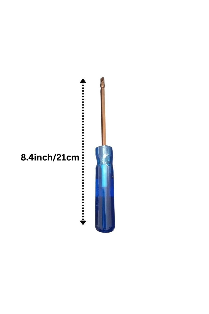 Flat Head Screwdriver with Blue Handle – Durable Steel Shaft, Precision Slotted magnetic & hardened Screw Driver for Home, DIY & Professional Use