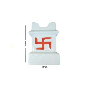 HI TECH Sales Tulsi Ceramic Mandir | Traditional Tulsi Plant Pot with Om & Swastik Symbols | Sacred Hindu Planter for Home & Temple Use(White)