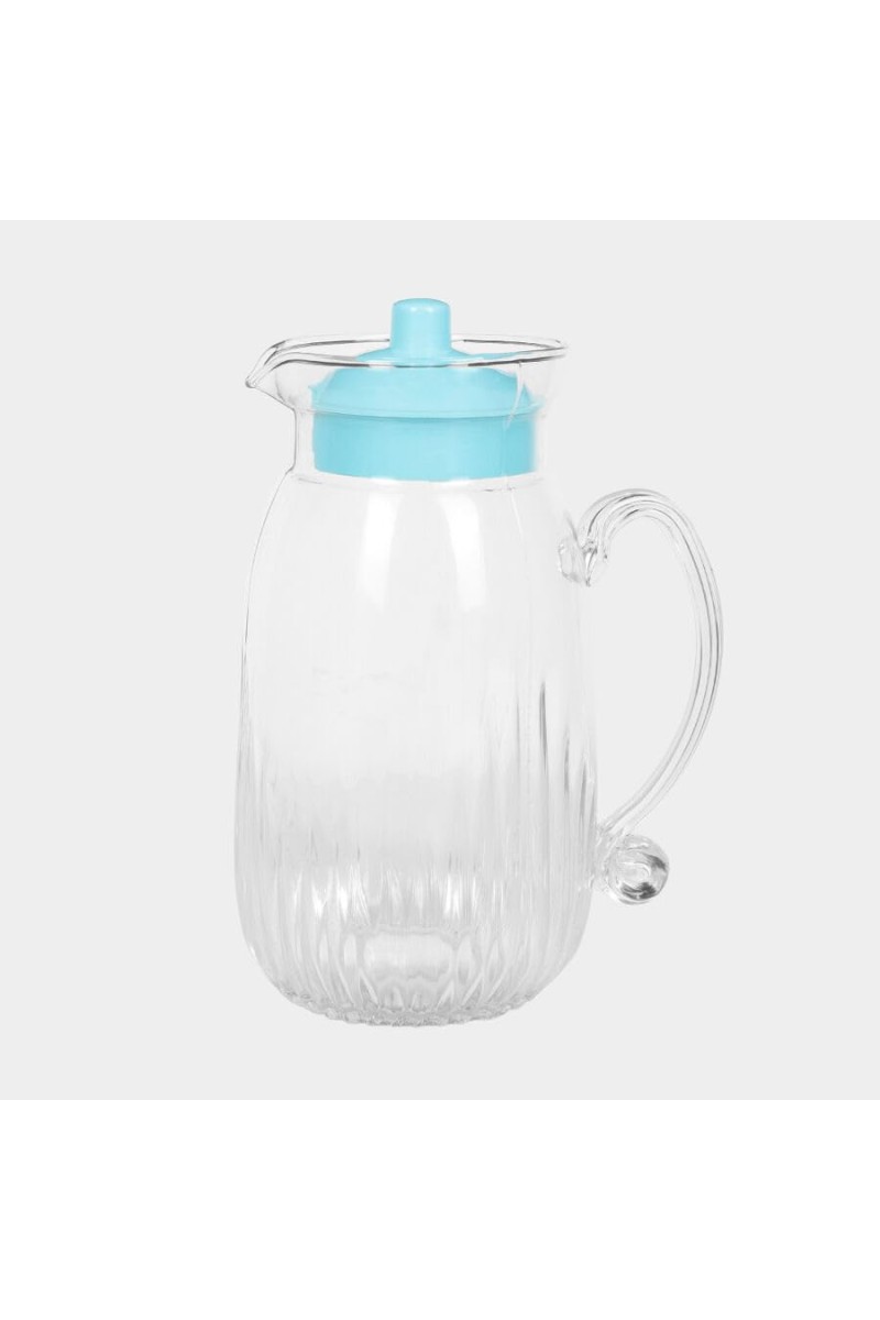 Hitech Sales White Lemon Jug with 4 Glasses - 1.2L Jar & 200ml Drinking Glasses Set