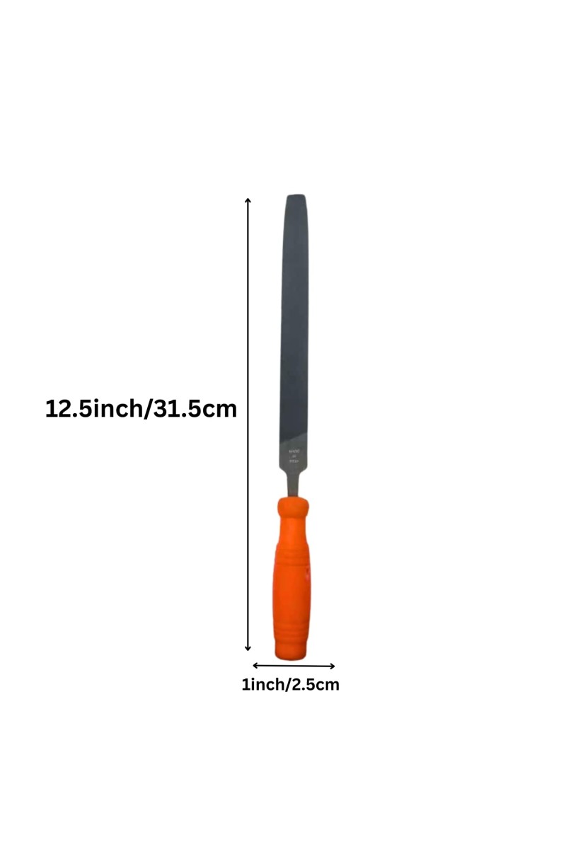 Nicholson Lima Plana Flat File – 12-Inch Double-Cut Hand File with Ergonomic Handle for Metal, Wood & Plastic – Heavy Duty High Carbon Steel Filing Tool (small)