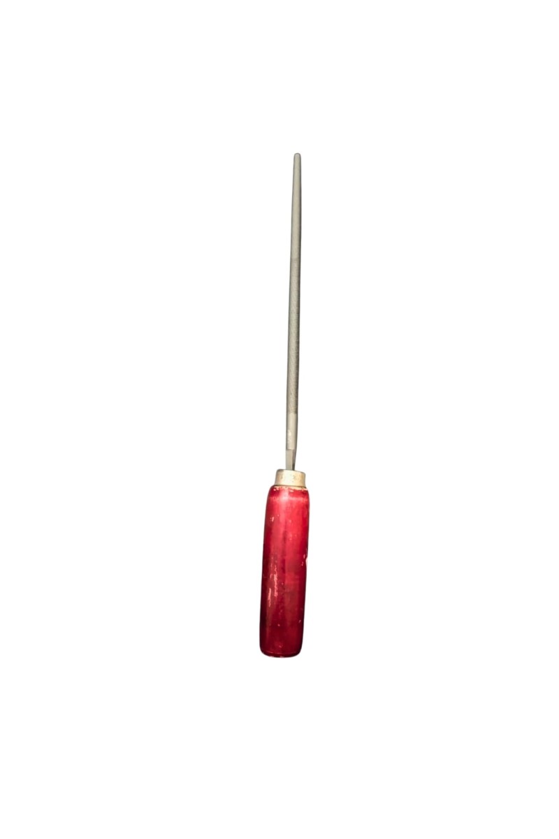 Round File with Wooden Handle | Heavy Duty Steel Metal Filing Tool for Wood, Metal & DIY Work | Comfortable Grip Hand File for Workshop & Home Use