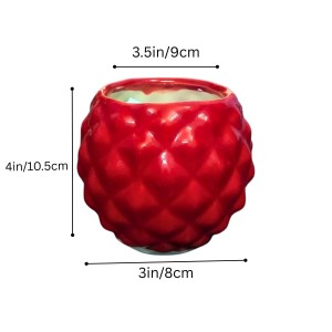 Ceramic Round Diamond Design Planter Pot – Decorative Flower Pot for Indoor Plants, Succulents Office & Home Décor (Only Pot)
