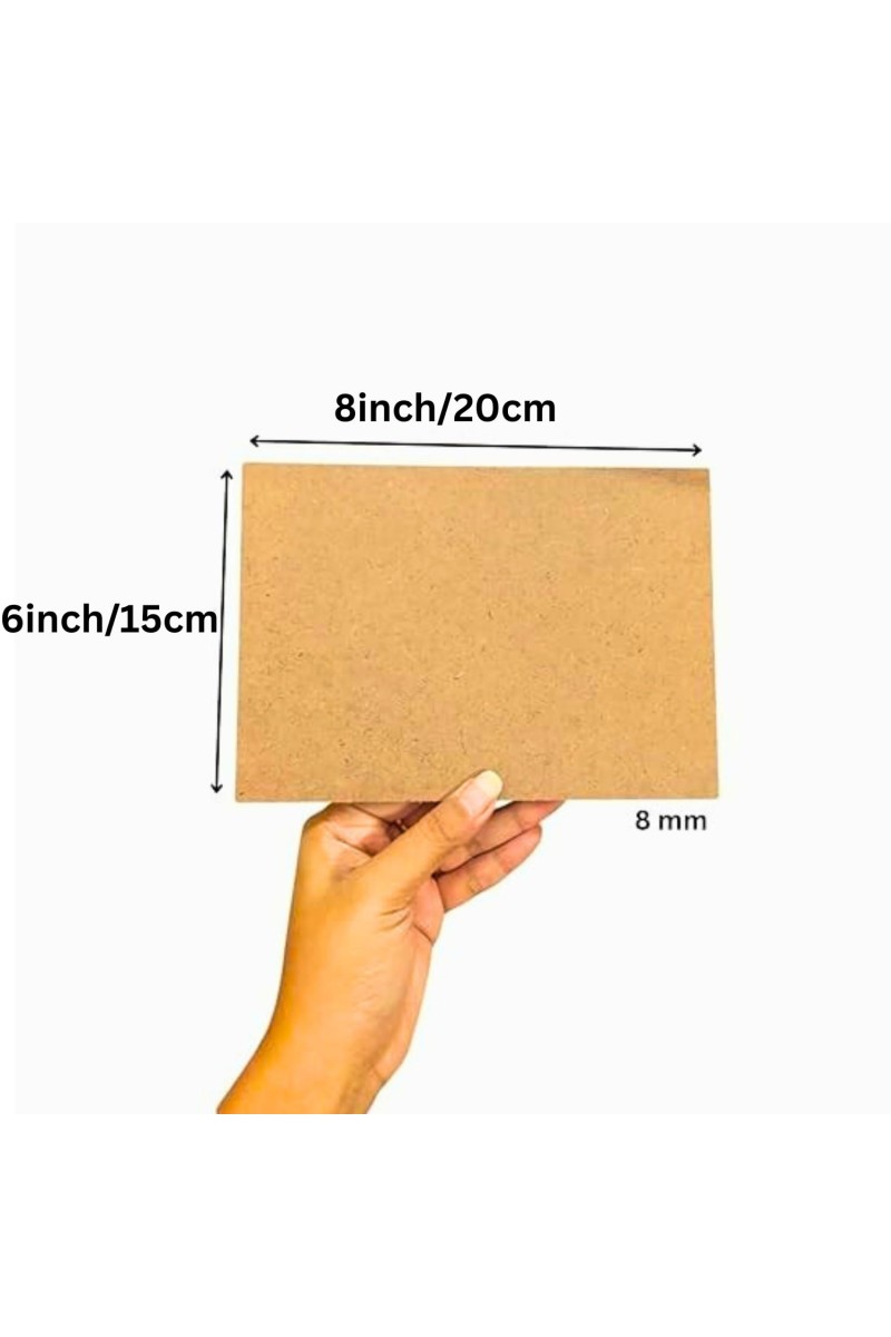 8mm MDF Boards for DIY Arts & Crafts (Pack of 10) | Premium Wood MDF Sheets for Painting, Resin Art, Fluid Art, Decoupage, Mandala Art, Pyrography & Lamination | Smooth Surface Craft Boards. (6x8inch) (6x8)