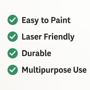 8mm MDF Boards for DIY Arts & Crafts (Pack of 4) | Premium Wood MDF Sheets for Painting, Resin Art, Fluid Art, Decoupage, Mandala Art, Pyrography & Lamination | Smooth Surface Craft Boards. (10x12 inch)
