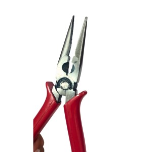 Long Nose Pliers – Precision Needle Nose Plier with Red Grip for DIY, Craft, Electrical & Repair Work