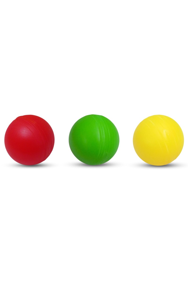 Hi Tech Sales Multicolor Plastic Cricket Balls | Lightweight and Durable Practice Balls for Kids and Adults | Indoor & Outdoor Play (Yellow, Red, Green) (Medium, 3, Count)