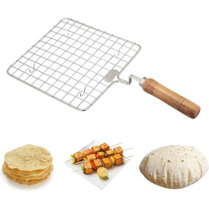 All in One Roasting Kit – Includes Roaster with Wooden Handle, Table Ring, and Egg Beater – Durable, Multipurpose Cooking Set