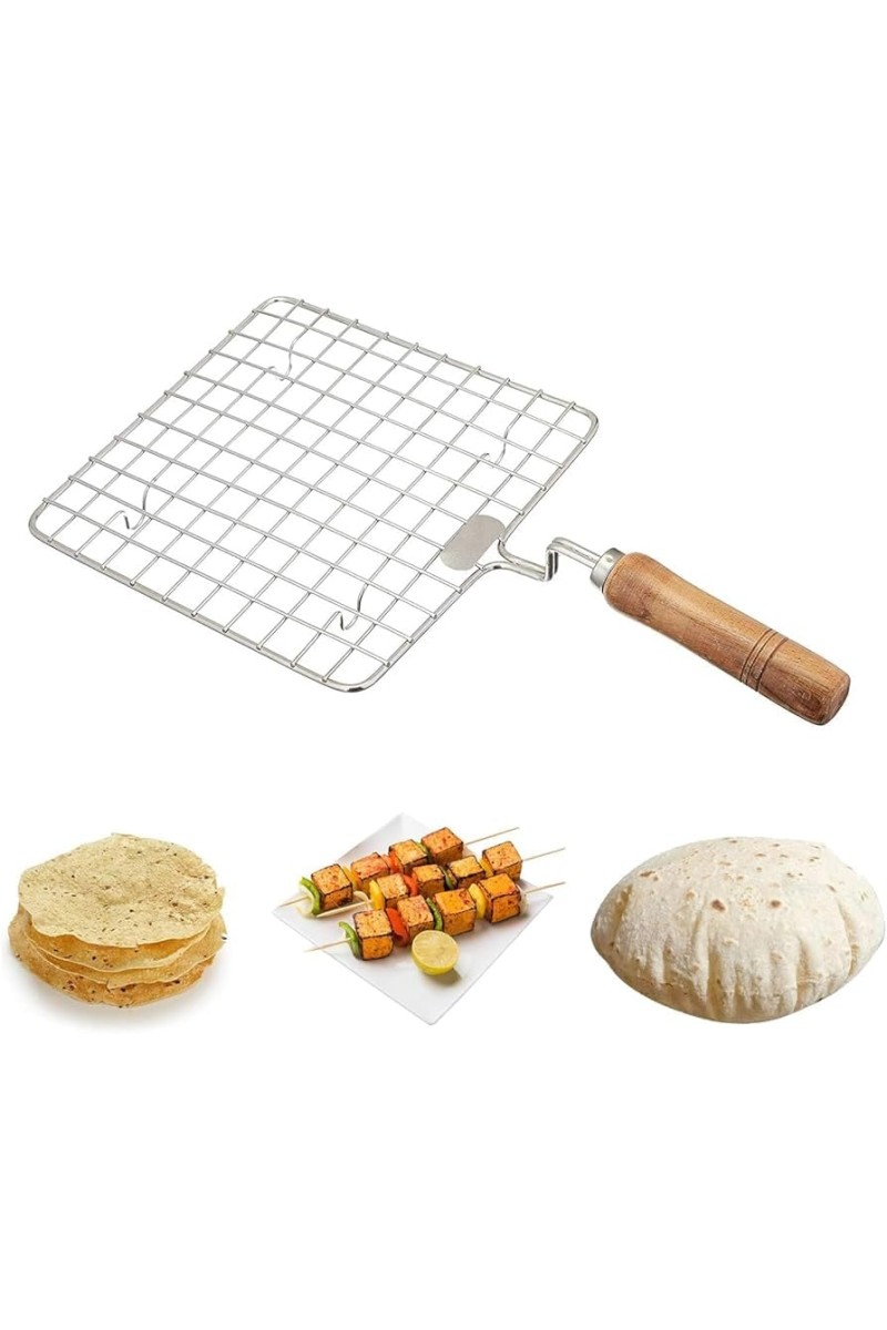 All in One Roasting Kit – Includes Roaster with Wooden Handle, Table Ring, and Egg Beater – Durable, Multipurpose Cooking Set