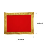Velvet Pooja Cloth | Bhakti Lehar, Plain Altar Cloth for God Idols, Home Mandir, Temple and Pooja Ghar (16X12) Velvet Pooja Cloth | Bhakti Lehar, Plain Altar Cloth for God Idols, Home Mandir, Temple and Pooja Ghar (16X12)