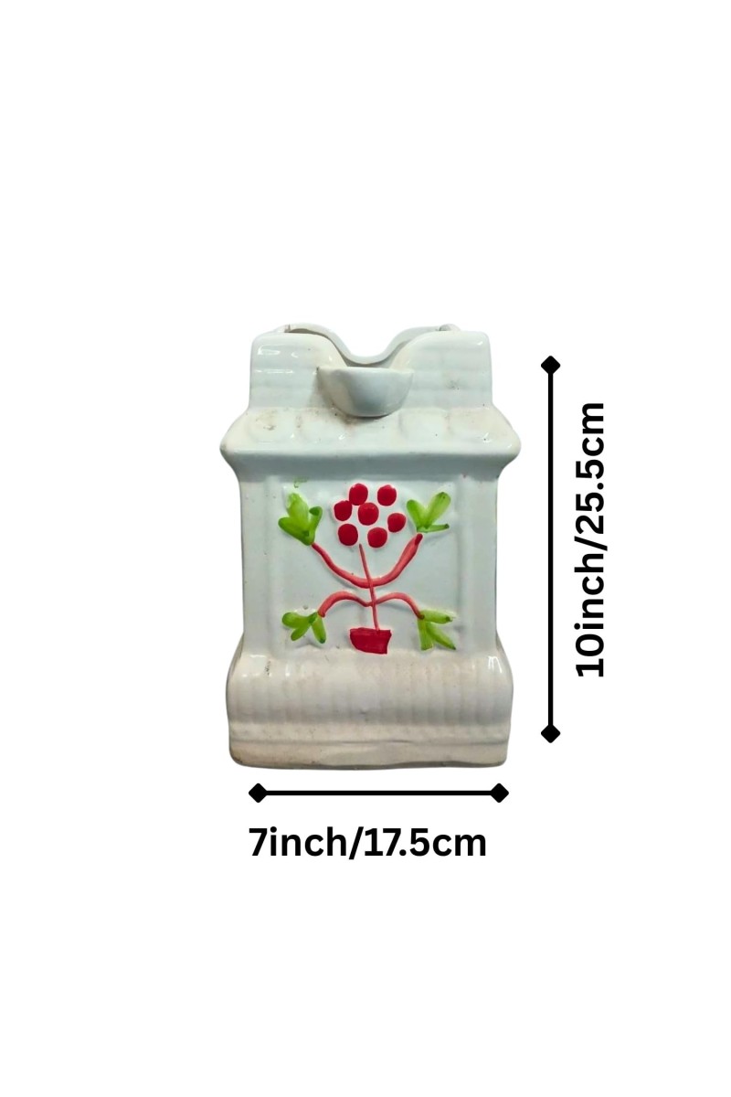 Ceramic Tulsi Pot for Home | Handmade, Vastu-Friendly, Tulsi Planter for Puja Mandir & Balcony