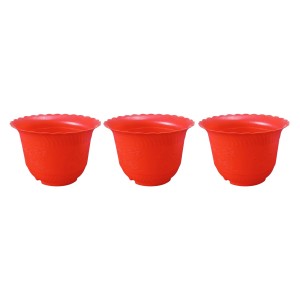 HiTechMart Medium Flower Pots (6''H x 9''W) – Stylish Planters with Drainage for Indoor & Outdoor Plants, Succulents, and Herbs (3)