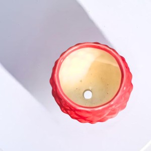 Ceramic Round Diamond Design Planter Pot – Decorative Flower Pot for Indoor Plants, Succulents Office & Home Décor (Only Pot)