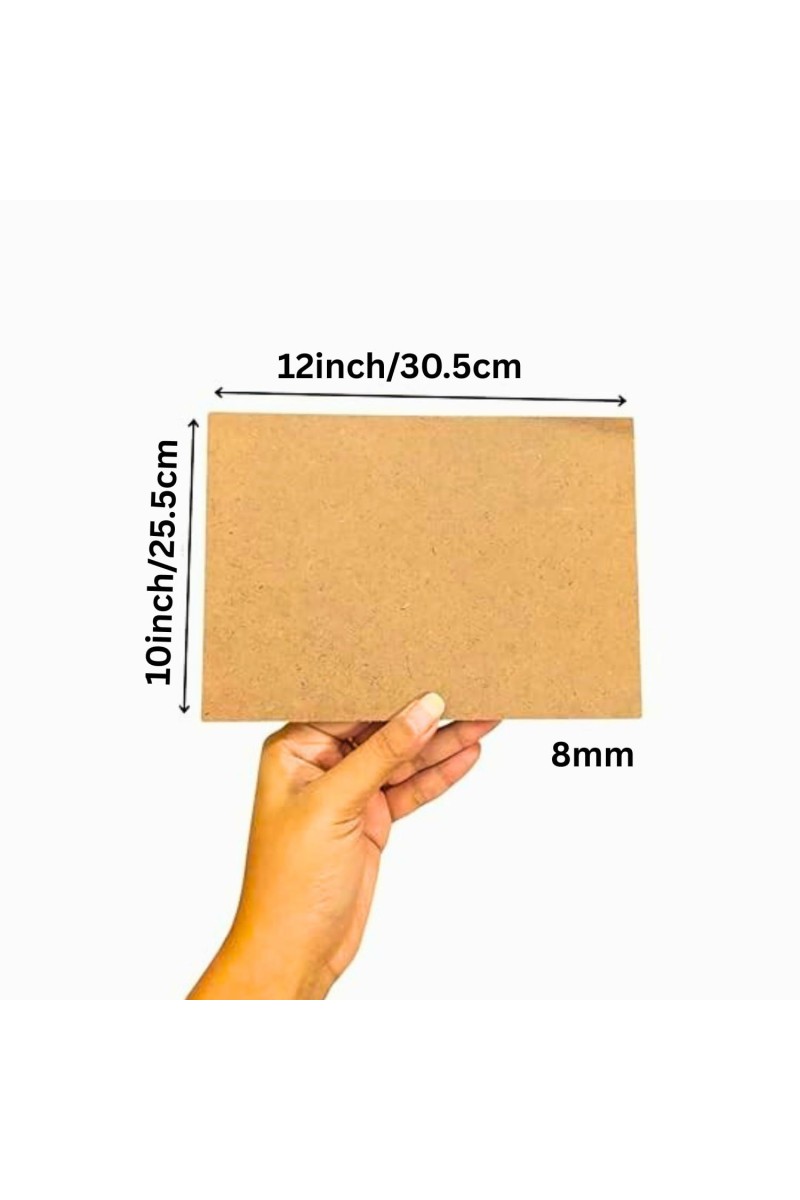 8mm MDF Boards for DIY Arts & Crafts (Pack of 4) | Premium Wood MDF Sheets for Painting, Resin Art, Fluid Art, Decoupage, Mandala Art, Pyrography & Lamination | Smooth Surface Craft Boards. (10x12 inch)