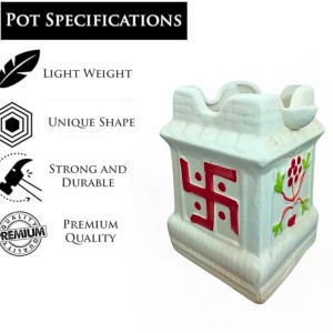 Ceramic Tulsi Pot for Home | Handmade, Vastu-Friendly, Tulsi Planter for Puja Mandir & Balcony