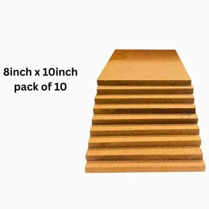 8mm MDF Boards for DIY Arts & Crafts (Pack of 4) | Premium Wood MDF Sheets for Painting, Resin Art, Fluid Art, Pyrography & Lamination | Smooth Surface Craft Boards. (8x10inch) (8x10)