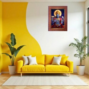 Lord Ganesha Photo Frame 17X21 Inch Religious Wall & Table Decor Frame | Lord Ganesha Spiritual Photo Frame For Home, Temple & Office | Decorative Hindu God & Goddess Frame (Pack Of 1) (F18066)