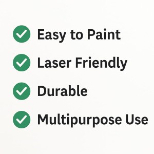 8mm MDF Boards for DIY Arts & Crafts (Pack of 10) | Premium Wood MDF Sheets for Painting, Resin Art, Fluid Art, Decoupage, Mandala Art, Pyrography & Lamination | Smooth Surface Craft Boards. (5x7)