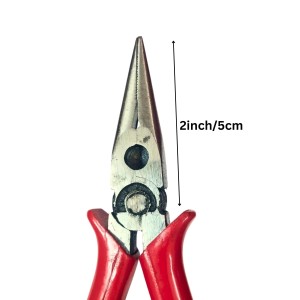 Long Nose Pliers – Precision Needle Nose Plier with Red Grip for DIY, Craft, Electrical & Repair Work