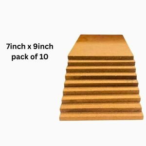 8mm MDF Boards for DIY Arts & Crafts (Pack of 4) | Premium Wood MDF Sheets for Painting, Resin Art, Fluid Art, Pyrography & Lamination | Smooth Surface Craft Boards. (7x9 inch)