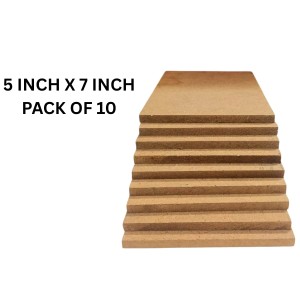 8mm MDF Boards for DIY Arts & Crafts (Pack of 10) | Premium Wood MDF Sheets for Painting, Resin Art, Fluid Art, Decoupage, Mandala Art, Pyrography & Lamination | Smooth Surface Craft Boards. (5x7)