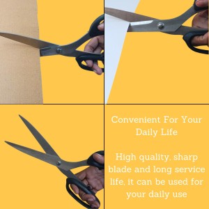 Hitech Sales Multi Purpose Scissors 11” Rajor Sharp Cutting, Better Grip, Ideal for Office, Home, School, Art & Craft (26 cm, Black - Pack of 1)