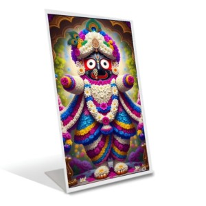 Car Desk/Table Top Jai Jagannath Acrylic L-Style Photo Stand - 2.5x3.5 Inches, Compact And Stylish Spiritual Display (F6660)