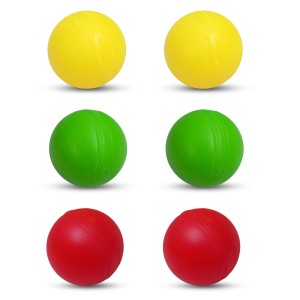 Hi Tech Sales Multicolor Plastic Cricket Balls | Lightweight and Durable Practice Balls for Kids and Adults | Indoor & Outdoor Play (Yellow, Red, Green) (Medium, 6, Count)