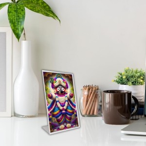 Car Desk/Table Top Jai Jagannath Acrylic L-Style Photo Stand - 2.5x3.5 Inches, Compact And Stylish Spiritual Display (F6660)