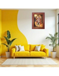 Lord Hanuman Photo Frame 13X17 Inch Religious Wall & Table Decor Frame | Lord Hanuman Spiritual Photo Frame For Home, Temple & Office | Decorative Hindu God & Goddess Frame (Pack Of 1) (F18091)