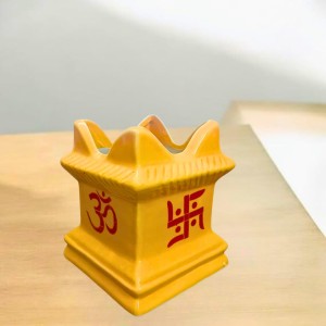 Tulsi Tree Planter Pot Indoor Outdoor Sacred Basil Plant Holder Decorative Eco-Friendly Durable Lightweight (Yellow)