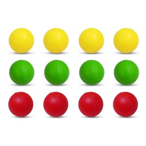 Hi Tech Sales Multicolor Plastic Cricket Balls | Lightweight and Durable Practice Balls for Kids and Adults | Indoor & Outdoor Play (Yellow, Red, Green) (Medium, 12, Count)