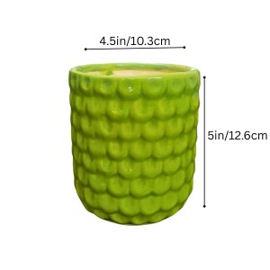 Green Ceramic Plant Pot for Indoor Plants | Decorative Textured Flower Planter for Home, Office & Tabletop Decor (only Pot)