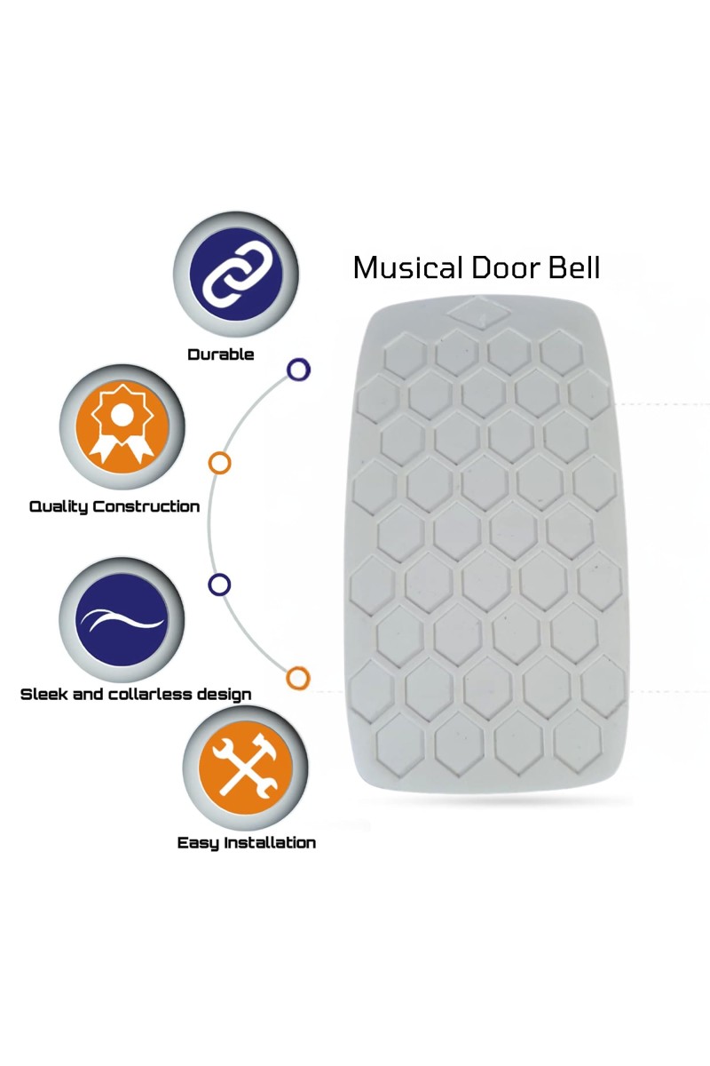 Hitech Sales Musical Door Bell The Right Choice White Hexa Ding Dong Door Bell Stereophonic Bell Wired Door Chime