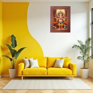 Lord Ganesha Photo Frame 13X17 Inch Religious Wall & Table Decor Frame | Lord Ganesha Spiritual Photo Frame For Home, Temple & Office | Decorative Hindu God & Goddess Frame (Pack Of 1) (F18080)