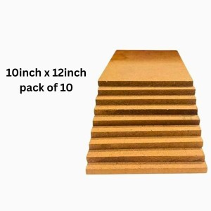 8mm MDF Boards for DIY Arts & Crafts (Pack of 4) | Premium Wood MDF Sheets for Painting, Resin Art, Fluid Art, Decoupage, Mandala Art, Pyrography & Lamination | Smooth Surface Craft Boards. (10x12 inch)
