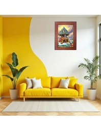 Lord Krishna Photo Frame 19X23 Inch Religious Wall & Table Decor Frame | Lord Krishna Spiritual Photo Frame For Home, Temple & Office | Decorative Hindu God & Goddess Frame (Pack Of 1) (F18158)