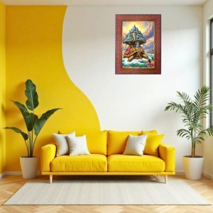 Lord Krishna Photo Frame 19X23 Inch Religious Wall & Table Decor Frame | Lord Krishna Spiritual Photo Frame For Home, Temple & Office | Decorative Hindu God & Goddess Frame (Pack Of 1) (F18158)