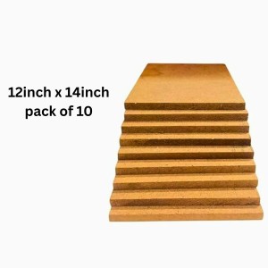 8mm MDF Boards for DIY Arts & Crafts (Pack of 4) | Premium Wood MDF Sheets for Painting, Resin Art, Fluid Art, Decoupage, Mandala Art, Pyrography & Lamination | Smooth Surface Craft Boards. (12x14 inch)