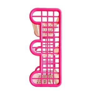3-Tier Plastic Storage Rack Shelf for Kitchen, Bathroom, or Office | Multipurpose Organizer | Durable & Lightweight | Pink & Beige
