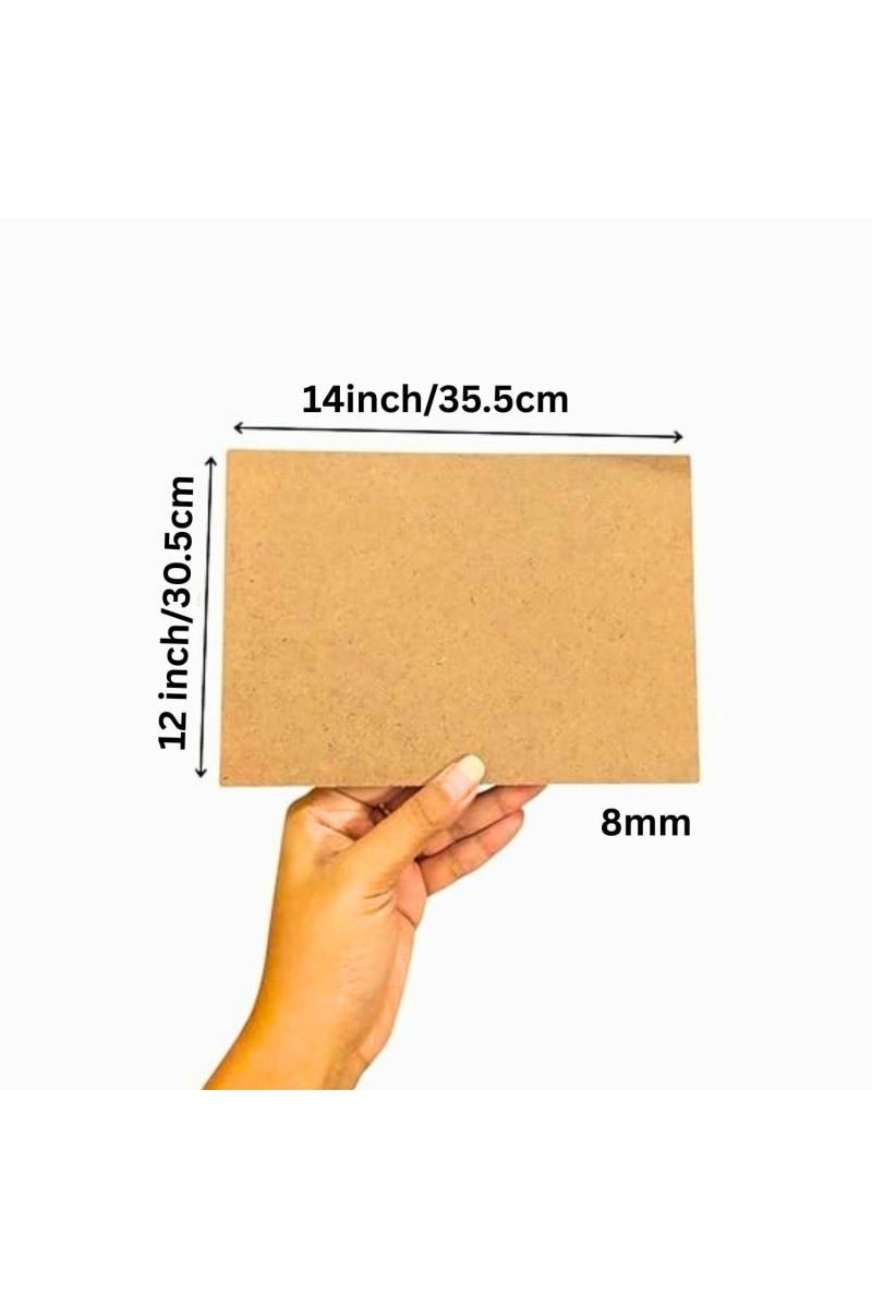 8mm MDF Boards for DIY Arts & Crafts (Pack of 4) | Premium Wood MDF Sheets for Painting, Resin Art, Fluid Art, Decoupage, Mandala Art, Pyrography & Lamination | Smooth Surface Craft Boards. (12x14 inch)