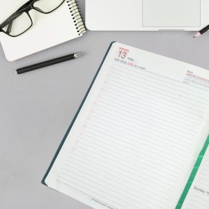 Leather Cover Hardbound 2026 Diary | New Year Daily Planner with Monthly Calendar | Office, Study & Personal Organizer