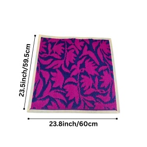 Decorative Aasan Mat for Pooja and Meditation | Traditional Floral Design Floor Mat | Reversible Puja Aasan for Temple, Home & Yoga (Pink & Blue)