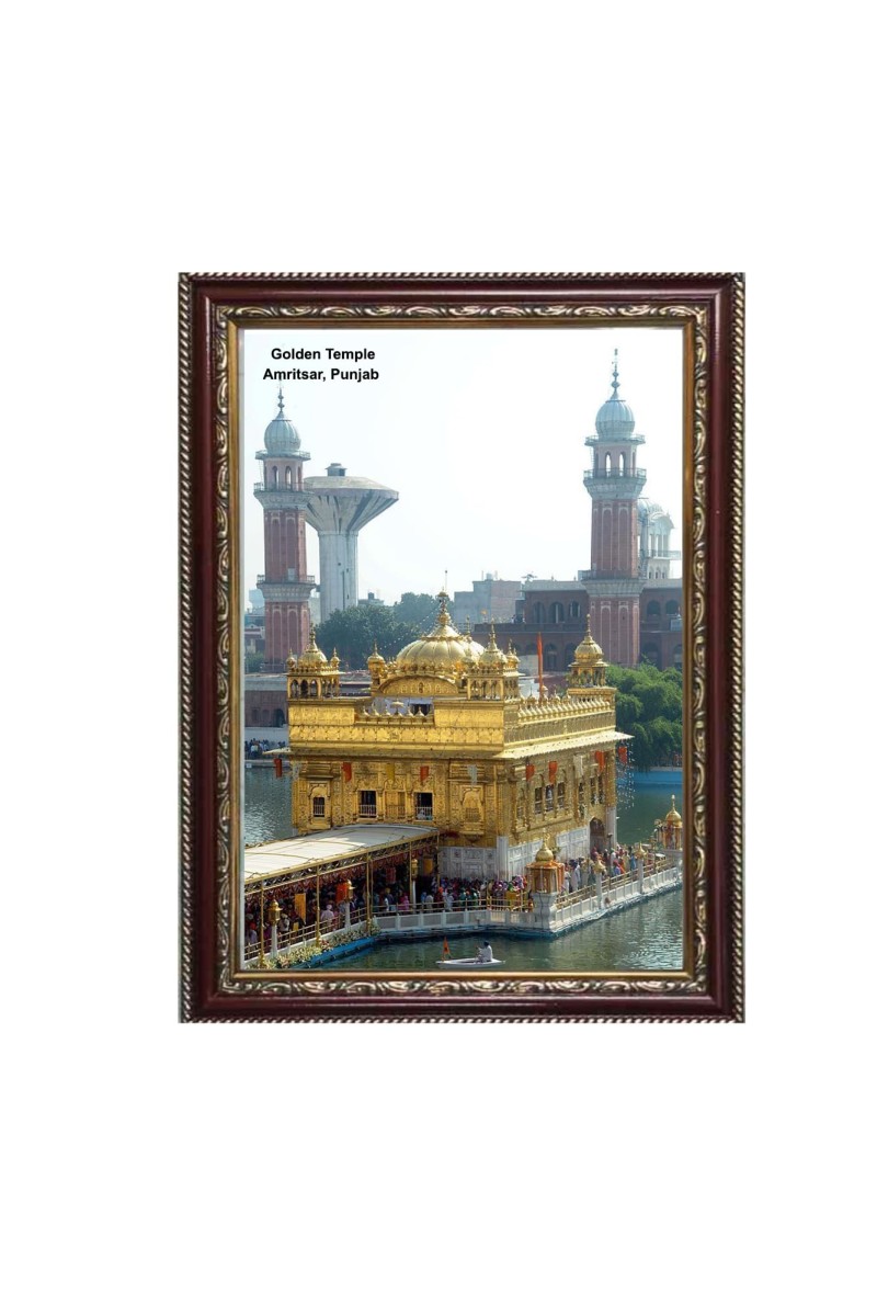 Gurudwara Golden Temple, Amritsar, Punjab Photo Frame 16x20 Inch | Spiritual Wall decoration for Home & Office | | Gift for Sikh Punjabi