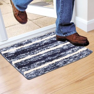 Home Beautiful Anti-Skid Blue Polyester Door Mat