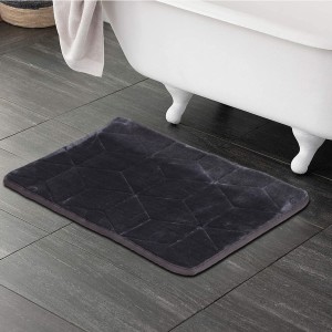 Home Beautiful Grey Polyester Bath Mat