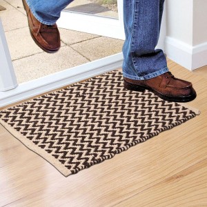 Home Beautiful Anti-Skid Beige Polyester Cotton Door Mat