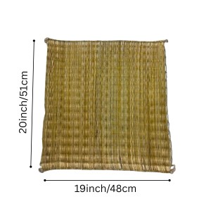 Handmade Grass Aasan Carpet Combo Set of 2 | Traditional Puja & Meditation Mat | Eco-Friendly Foldable Reed Chatai for Prayer, Yoga & Sitting | Durable Floor Mat