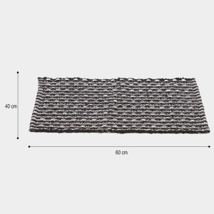 Home Beautiful Dark Grey Polyester Cotton Door Mat