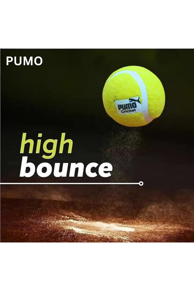Hitech Sales - Pumo Cricket Tennis Ball | Lightweight Tennis Ball for Cricket Practice & Play | Durable and High Bounce Ball for Indoor & Outdoor Use (Pack of 6)